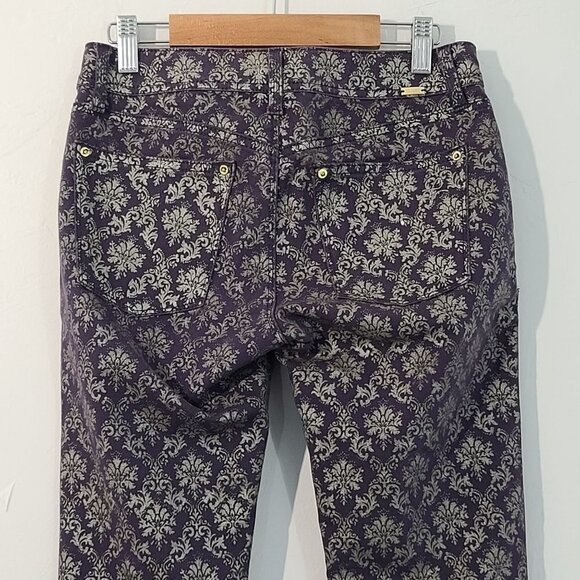 DL1961 Emma Legging Skinny Jeans Ornate Demask Purple Gold Size 25 - Picture 7 of 16